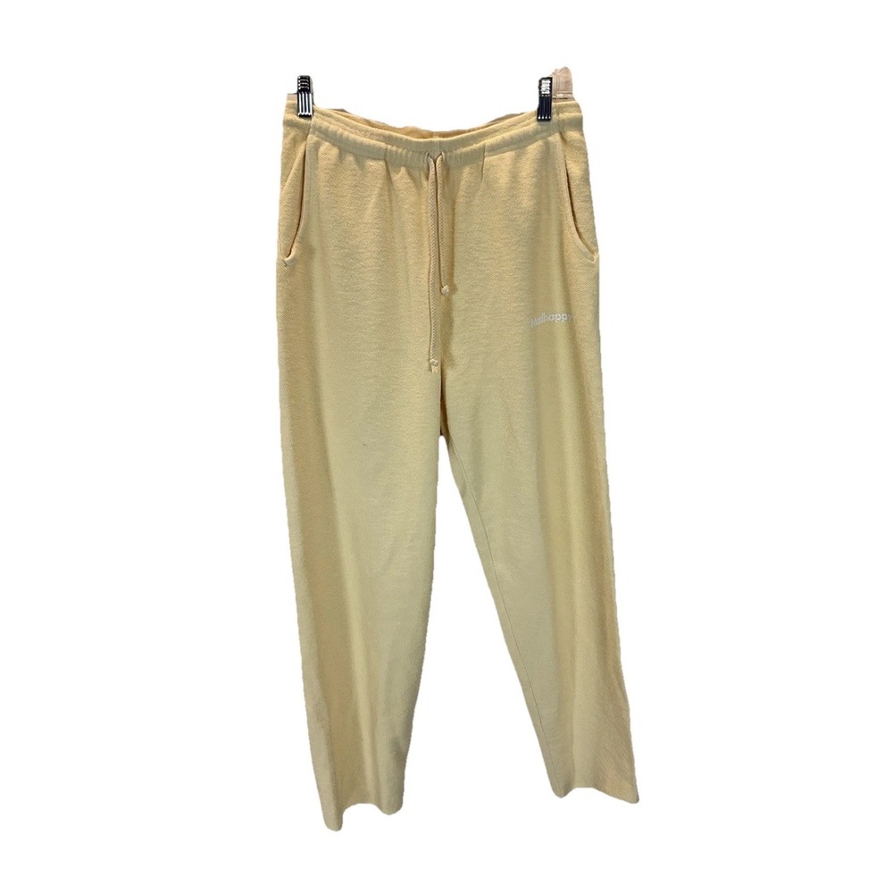 Madhappy Womens Ivory Drawstring Sweatpants Beige Size S pockets wide leg